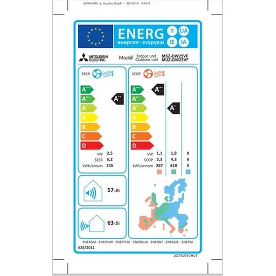 MITSUBISHI Electric MSZ/MUZ-DW25 Κλιματιστικό Inverter 9.000 BTU A++/A+++ image 4