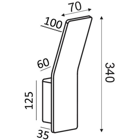Απλίκα Τοίχου Led Aca Zen Αλουμινένια 7x3.5x34 cm - Γκρι image 1