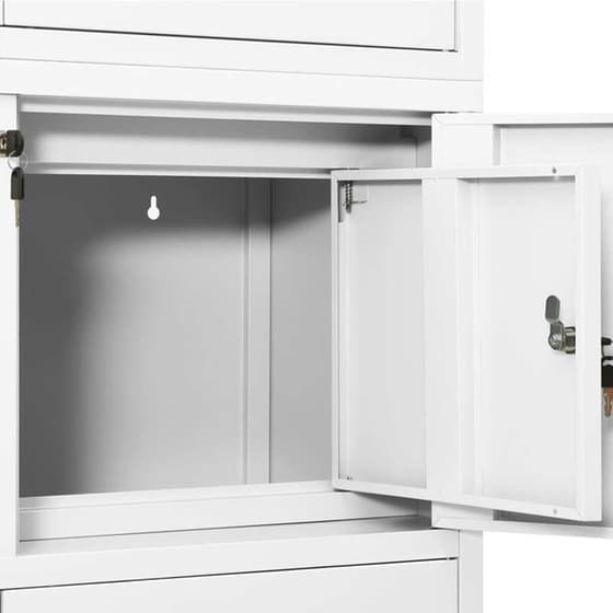 Ντουλάπα Γραφείου VidaXL από Ατσάλι 90x40x180 cm - Λευκό image 5