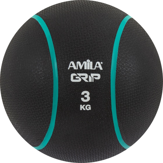 Μπάλα Medicine Grip Amila 3 kg 23 cm από Λάστιχο - Μαύρη/Μπλε image 0