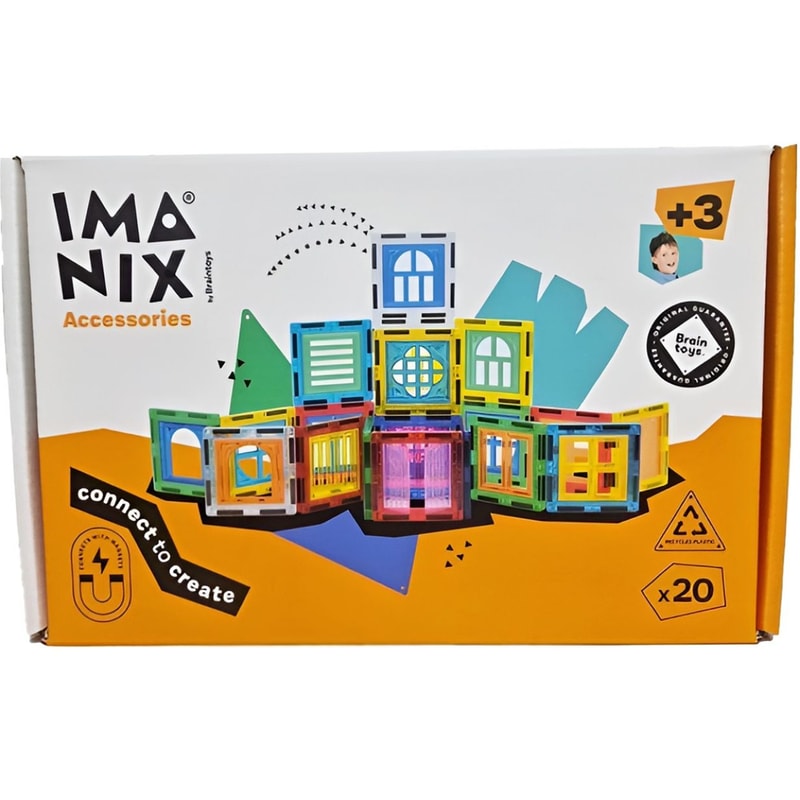 IMANIX Imanix Μαγνητικό Παιχνίδι Κατασκευών - Παράθυρα Σε Διάφορα Σχέδια 20τεμ.