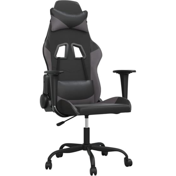 Καρέκλα Gaming VIDAXL 345403 με Ρυθμιζόμενα Μπράτσα από Τεχνητό Δέρμα - Μαύρο image 0