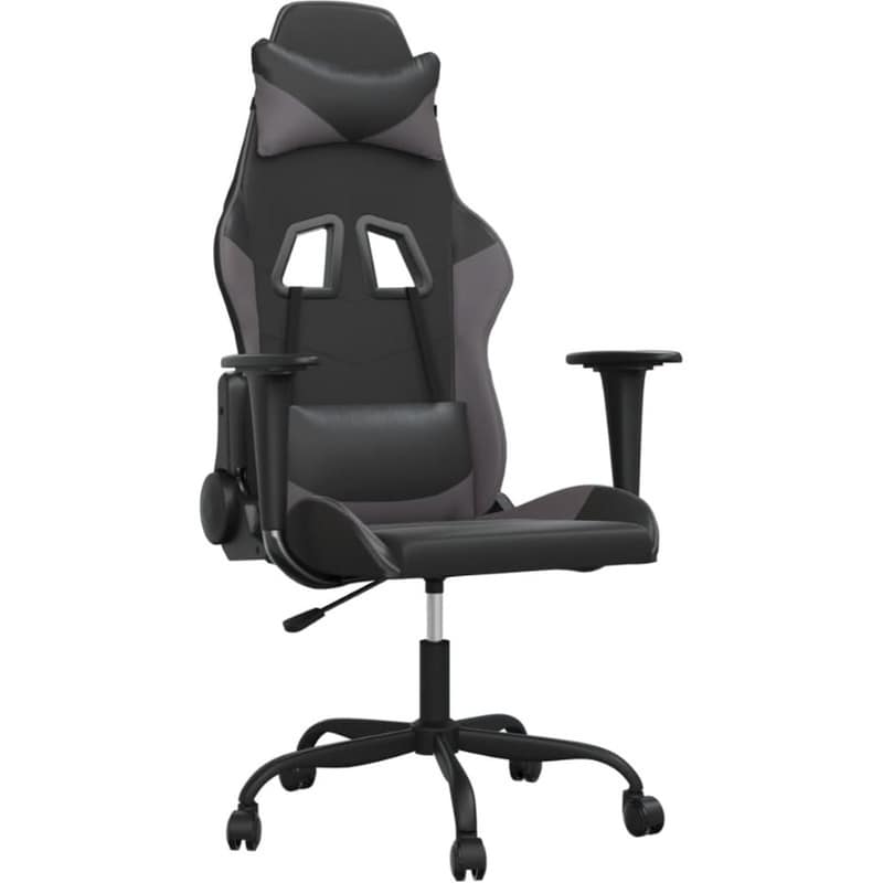 Καρέκλα Gaming VIDAXL 345403 με Ρυθμιζόμενα Μπράτσα από Τεχνητό Δέρμα - Μαύρο