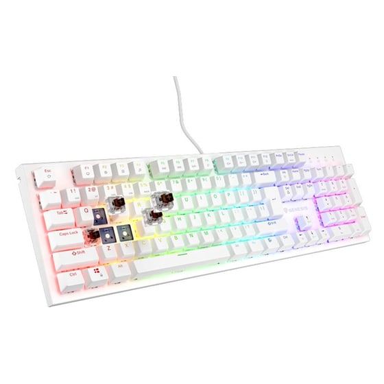 Genesis Thor 303 Gaming Μηχανικό Ενσύρματο USB Πληκτρολόγιο RGB Λευκό (US) image 1