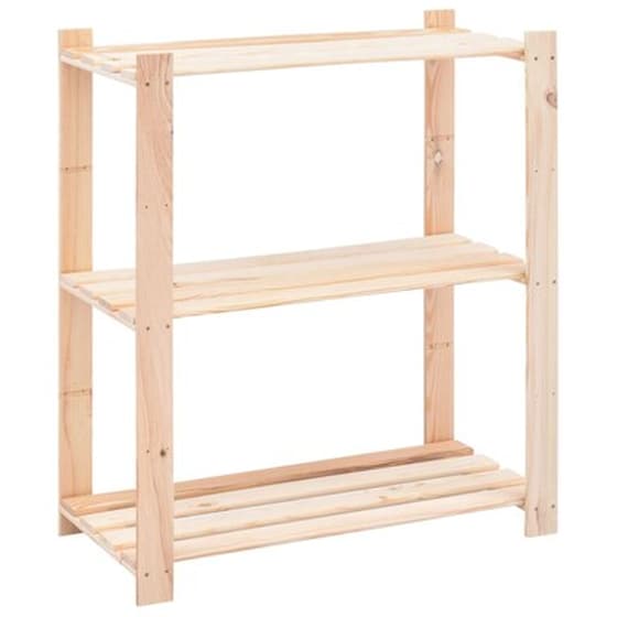 Vidaxl Ραφιέρα 3 Επιπέδων 150 Κ. 80x38x90 Εκ. Από Μασίφ Ξύλο Πεύκου image 0