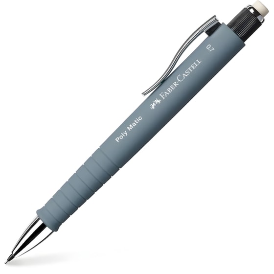 Μηχανικό Μολύβι Faber Castell Polymatic με Γόμα 0.7 mm B Γκρι image 0