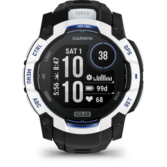 Smartwatch Garmin Instinct 3 Solar Supernova Collection 50mm - Whitestone with Black and Blue Limited Edition image 0