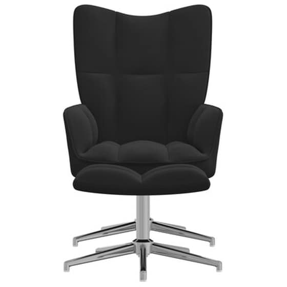 Vidaxl Πολυθρόνα Relax Μαύρη Βελούδινη Με Σκαμπό image 3