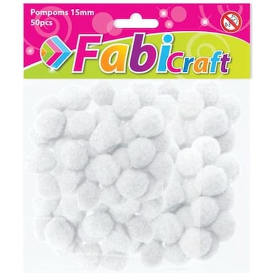 Fabi Pom Poms 1.5cm 50τμχ. Ασπρο image 0