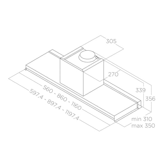 ELICA LEVER IX/A/86 90 cm Inox Μηχανισμός Απορρόφησης image 5
