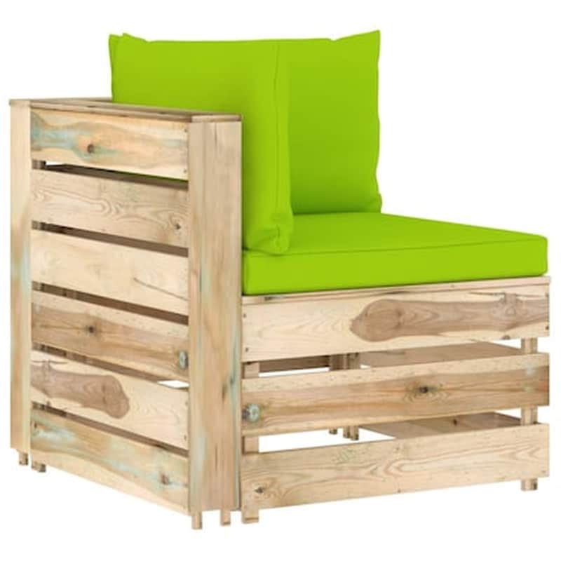 Καναπές Γωνιακός Vidaxl Τμηματικός Με Μαξιλάρια Από Εμποτισμένο Ξύλο Πεύκου 69x70x66 cm