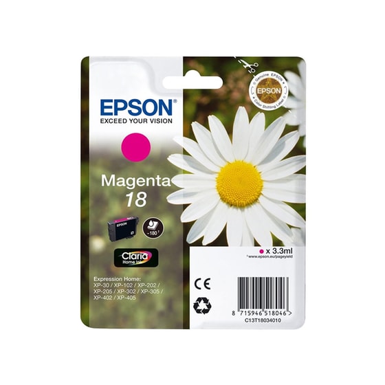 Epson 18 Ματζέντα Μελάνι Εκτυπωτή C13T18034010 image 0