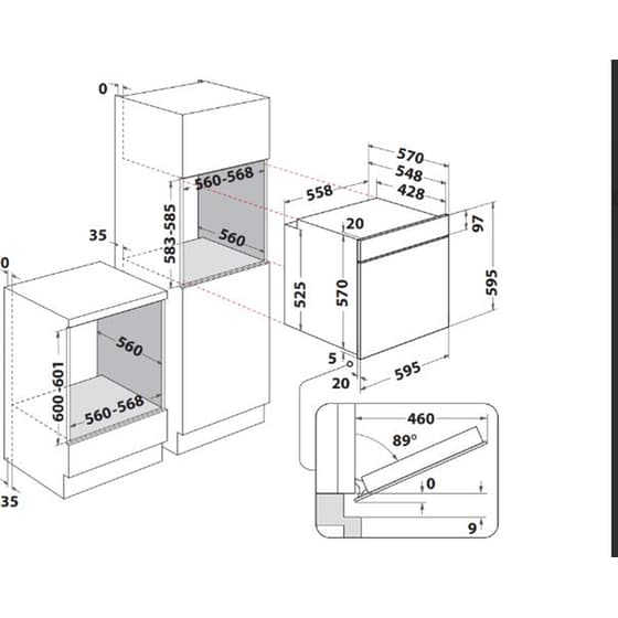 WHIRLPOOL OMR58HU1B 71 Lt Μαύρο Εντοιχιζόμενος Φούρνος Άνω Πάγκου image 12