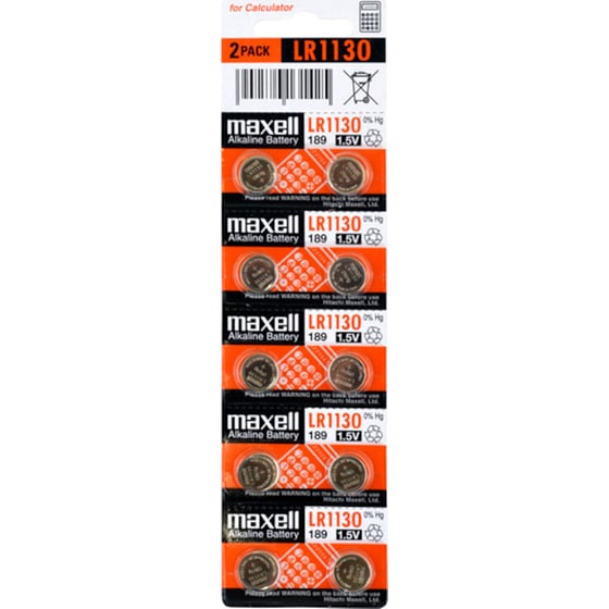 Αλκαλικές Μπαταρίες Για Ρολόγια Maxell No389/390 LR1130/AG10 1,55V 10τμχ Με Διάτρητη Συσκευασία image 1