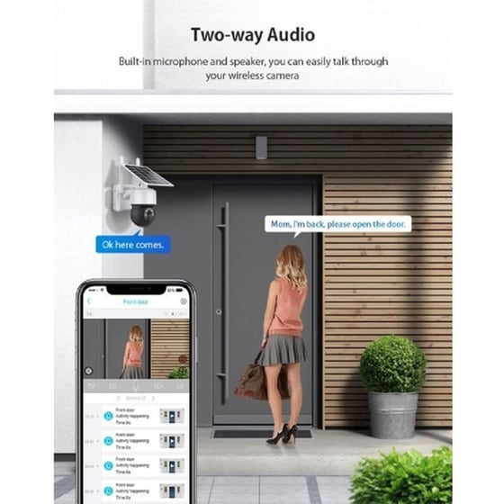 Ασύρματη IP Camera Sectec Smart IP Ηλιακή 3MP Λευκή με WiFi & Ασύρματη Επικοινωνία image 3