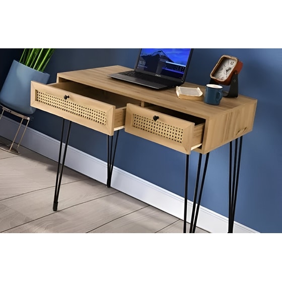 Γραφείο Μελέτης 24Mall Deserto από Μοριοσανίδα 105x55x79cm - Καφέ/Μαύρο image 1