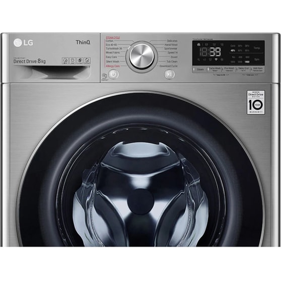 LG F4WV708S2TE με Direct Drive Μοτέρ 8 kg 1.400 Στροφές Inox Πλυντήριο Ρούχων image 6