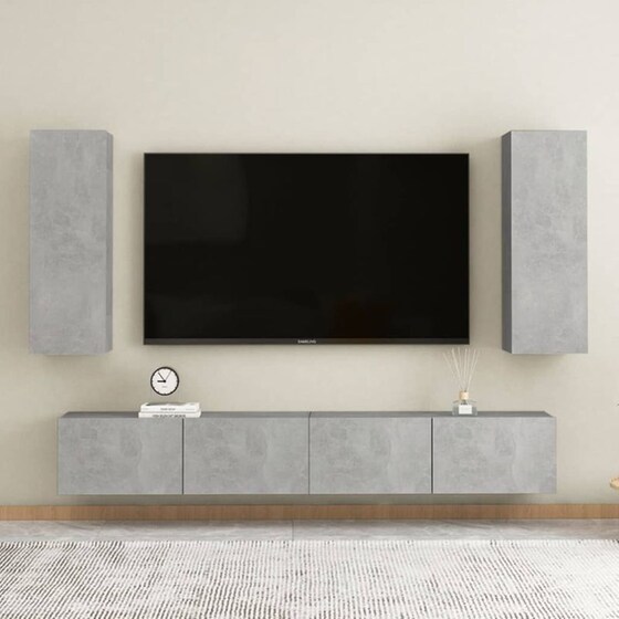 Έπιπλο Τηλεόρασης VidaXL από Μοριοσανίδα 30.5x30x90cm - Γκρι image 11