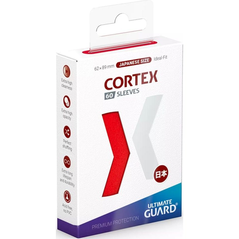 Ultimate Guard Cortex Card Sleeves Japanese Small Size - Red (60 Sleeves) φωτογραφία