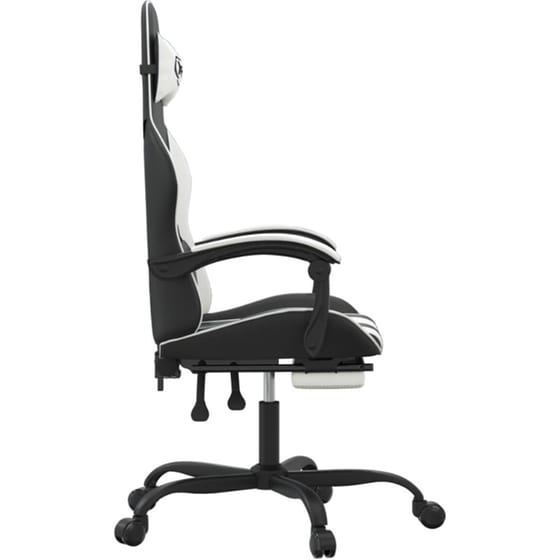 Καρέκλα Gaming VIDAXL 3143907 με Υποπόδιο από Τεχνητό Δέρμα - Μαύρο image 1