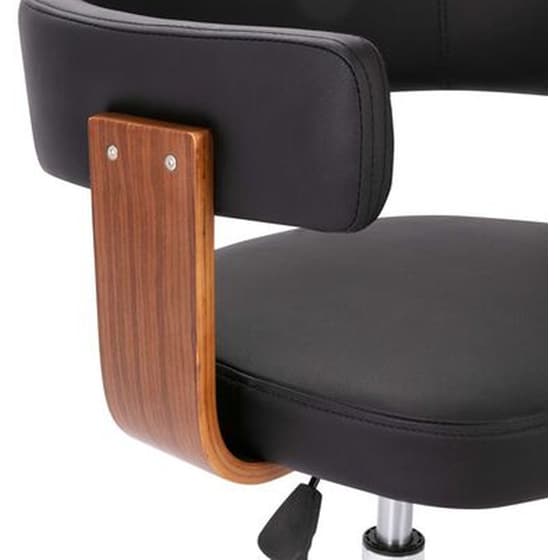 Καρέκλες Τραπεζαρίας από Ξύλο/Συνθετικό Δέρμα Vidaxl Περιστρεφόμενη 4 Τμχ - Μαύρες image 5