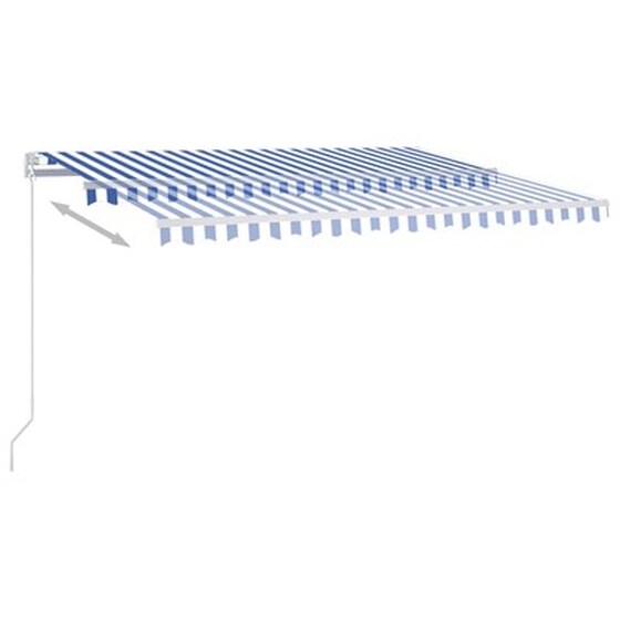 Τέντα Vidaxl Συρόμενη Χειροκίνητη με LED 400x350cm - Λευκό/Μπλε image 3
