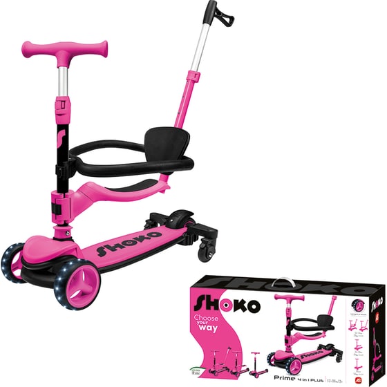 Παιδικό Πατίνι Shoko Prime 4 In 1 Plus για 12+ Μηνών - Ροζ image 2
