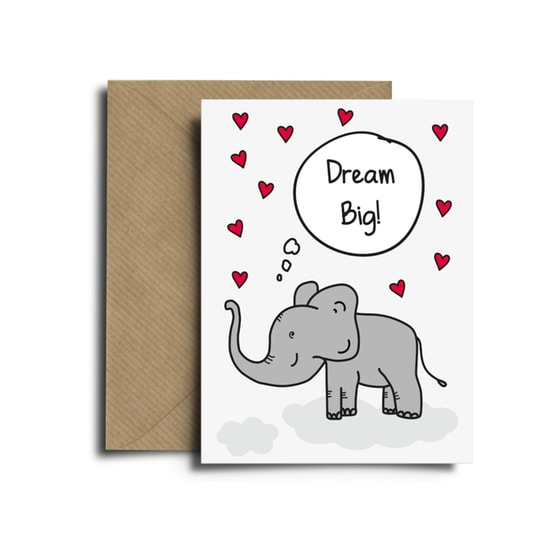 Ευχετήρια Κάρτα Spread The Magic Dream Big Elephant Kraft Collection image 0