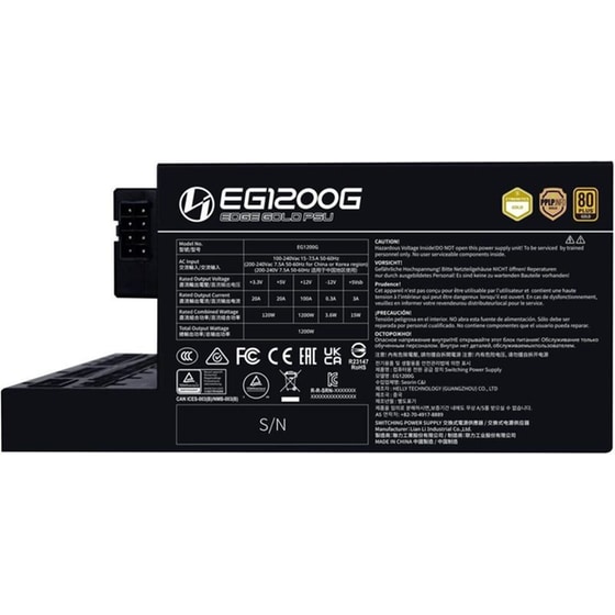 Τροφοδοτικό Υπολογιστή Lian Li Edge Gold 1200W ATX 3.1 - Μαύρο image 3