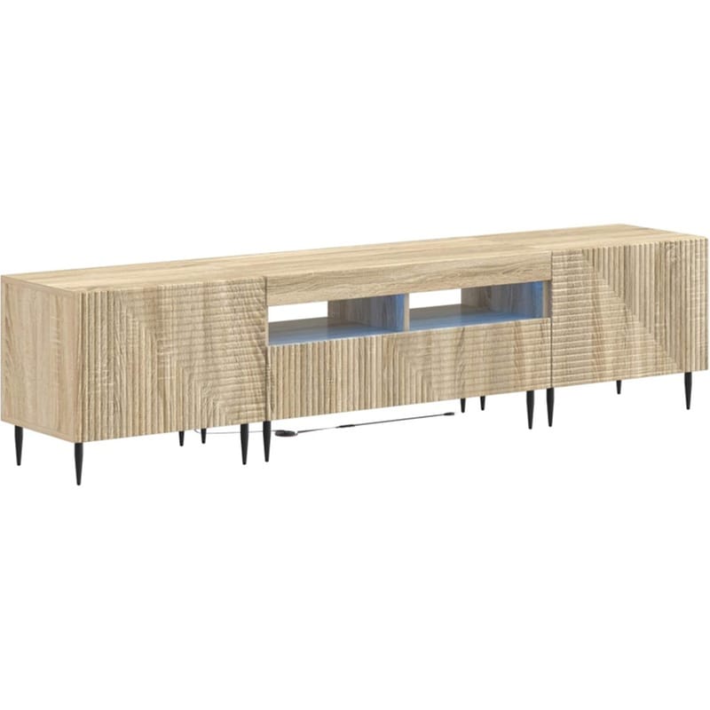 Έπιπλο Τηλεόρασης VidaXL με LED 3 τμχ 178 x 35 x 43 cm - Sonoma Δρυς