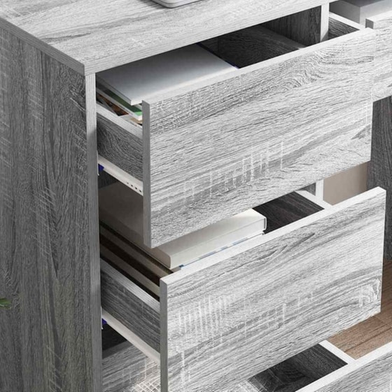 Γραφείο VidaXL από Επεξεργασμένο Ξύλο 90x37,5x75 cm - Γκρι Sonoma image 1