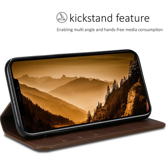 Θήκη Apple iPhone X/iPhone XS - Kalibri Wallet Leather Case - Vintage Brown image 3