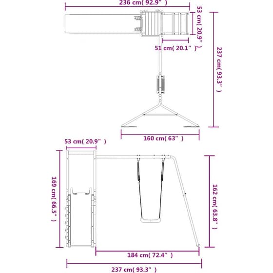 VidaXL Παιδική Χαρά Εξωτερικού Χώρου από Μασίφ Ξύλο Ψευδοτσούγκας image 11