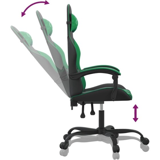 Καρέκλα Gaming VIDAXL 349594 από Τεχνητό Δέρμα - Μαύρο image 8