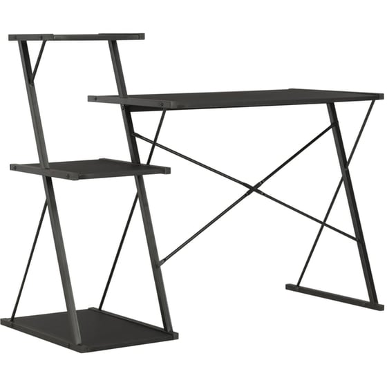 Γραφείο Βιβλιοθήκη VidaXL από Ατσάλι 116x50cm - Μαύρο image 3