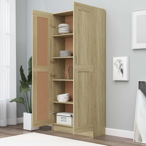 Vidaxl Βιβλιοθήκη Χρώμα Sonoma Δρυς 82,5x30,5x185,5 Εκ. Μοριοσανίδα image 3