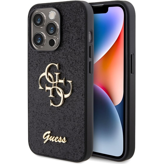 Θήκη Apple iPhone 15 Pro - Guess Fixed Glitter 4g Logo Case - Μαύρο image 1
