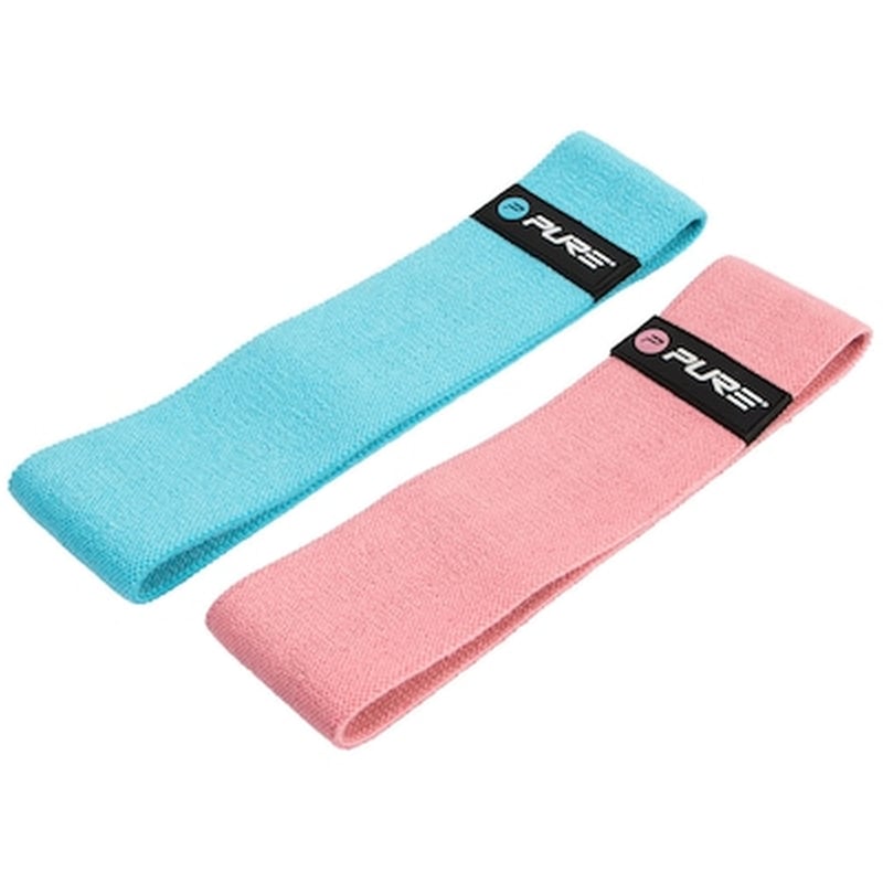 PURE2IMPROVE Σετ Λάστιχα Γυμναστικής Pure2improve Yoga Resistance Bands 2τμχ - Ροζ/Μπλε