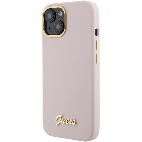 Guess “vintage Script Gold Logo Collection” Σκληρή Θήκη Προστασίας Από Σιλικόνη – Apple Iphone 15 (ροζ  – Guhcp15ssmbslp) image 4
