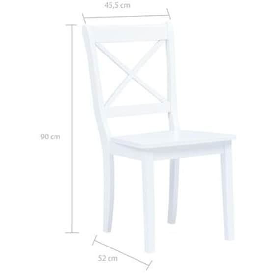 Καρέκλες Τραπεζαρίας Vidaxl από Μασίφ Ξύλο Καουτσουκόδεντρου 2 Τμχ - Λευκές image 4