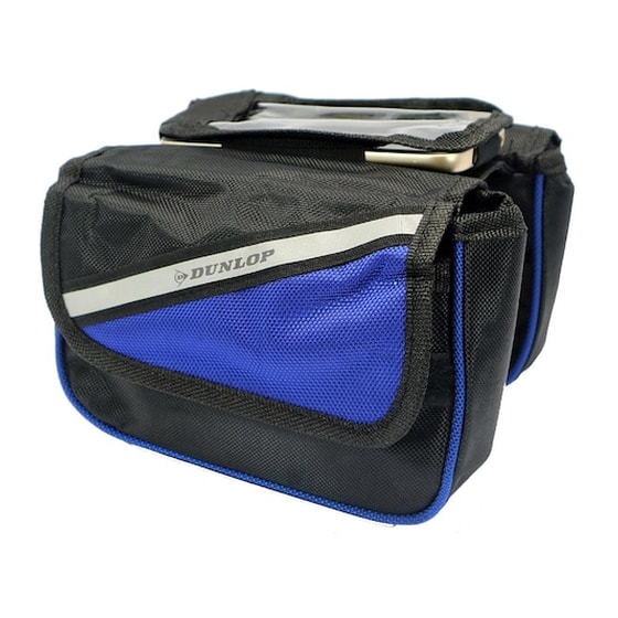 Dunlop Διπλό Τσαντάκι Σκελετού Ποδηλάτου Με Θήκη Για Smartphone Κινητό, 19x13x6cm Μπλε image 0