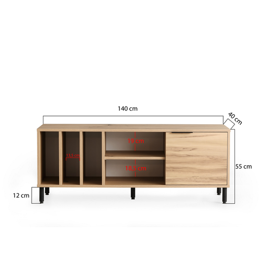 Έπιπλο Τηλεόρασης Sondrio από Μοριοσανίδα 140x40x55cm - Καφέ image 5