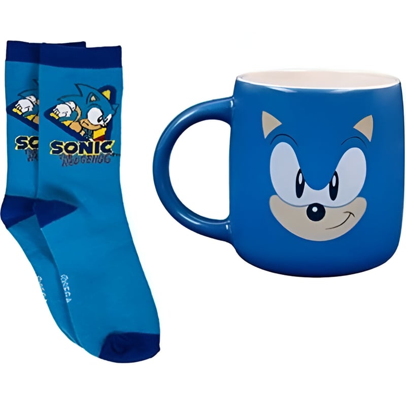 PALADONE Σετ με Κούπα Κεραμική Κάλτσες Paladone Sonic the Hedgehog Sonic 460 ml - Μπλε