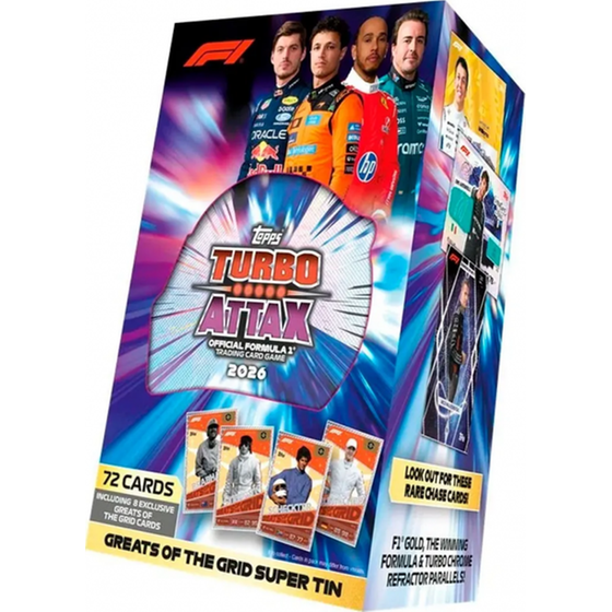 Formula 1 TGC Turbo Attax 2026 Super Tin (72 Κάρτες) image 0