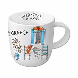 Κούπα Ancient Greece Kalimera Πορσελάνη 360 ml - Λευκό