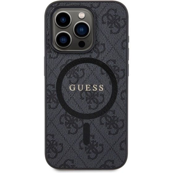 Θήκη Apple iPhone 15 Pro - Guess 4g Logo Collection Magsafe Ring Stand Hard Case - Μαύρο image 0