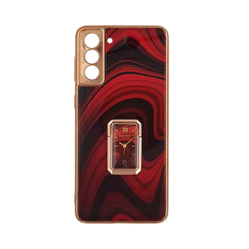 GKK Θήκη Samsung Galaxy S21 - Gkk Electroplate Glass Case With Holder - Red