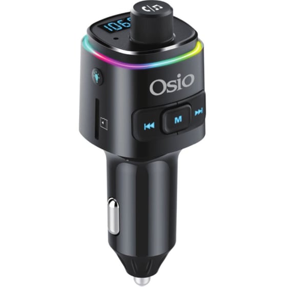 Συσκευή FM Transmitter και Φορτιστής Αυτοκινήτου Osio OFT-420BT - Μαύρο image 0