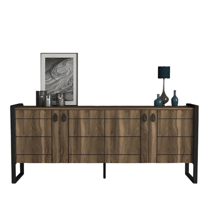 Μπουφές 24Mall Firma από Μοριοσανίδα/Μέταλλο 180x44.5x77.6 cm - Καρυδί 24MALL