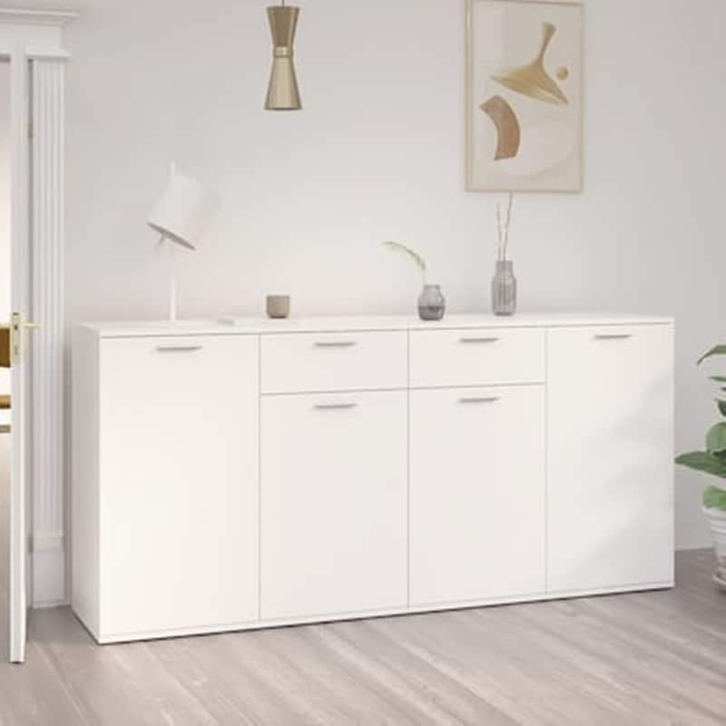 VIDAXL Vidaxl Μπουφές Λευκός 160 X 36 X 75 Εκ. Από Μοριοσανίδα (2x805770)